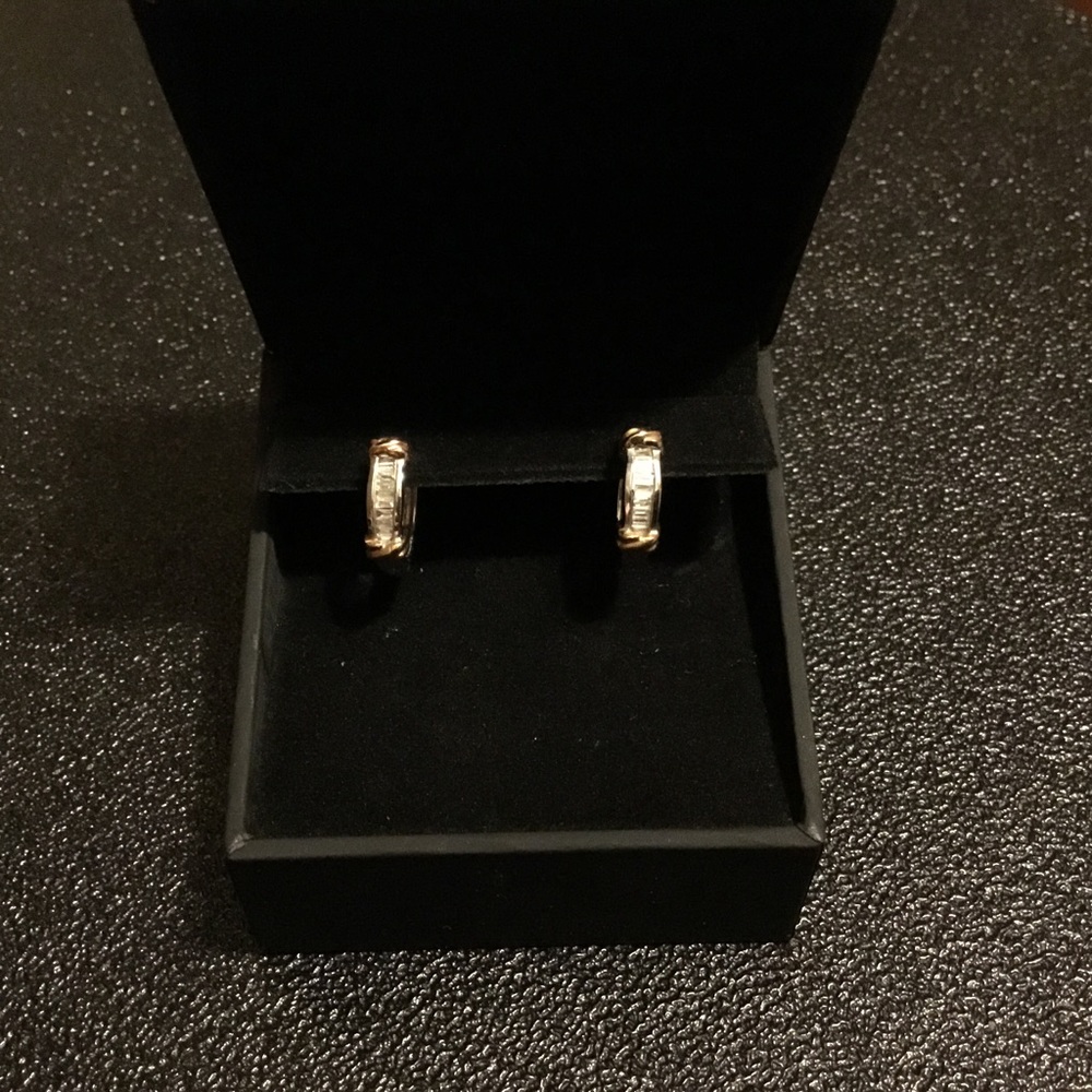 Zales 10K Huggie Hoop Diamond Earrings